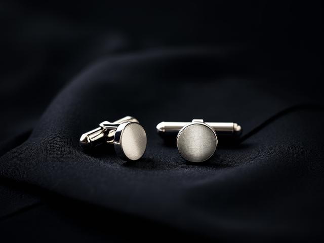 Minimalist silver cufflinks for groomsmen
