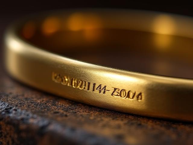 Engraved gold bracelet with date