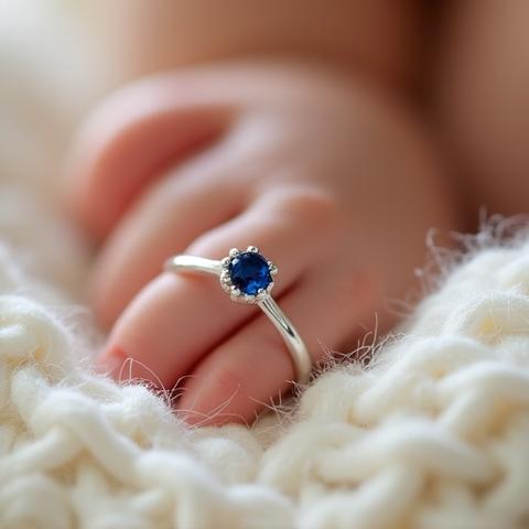Birthstone ring for newborn