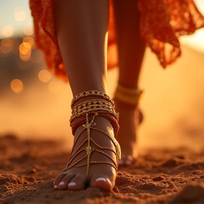 Boho anklets and festival jewelry