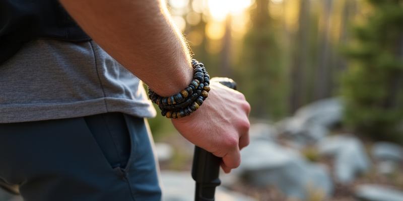 Rugged beaded hiker jewelry