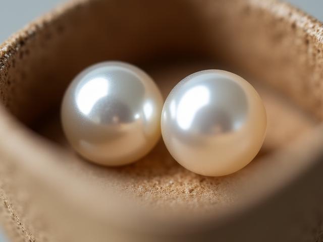 Lustrous vegan pearl studs