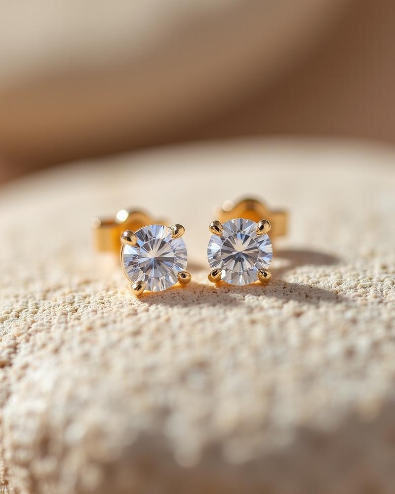 Premium Lab-Grown Diamond Stud Earrings in Recycled Gold
