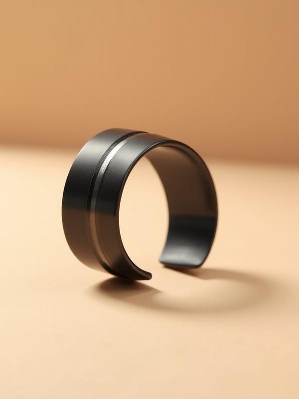 Matte black adjustable cuff bracelet
