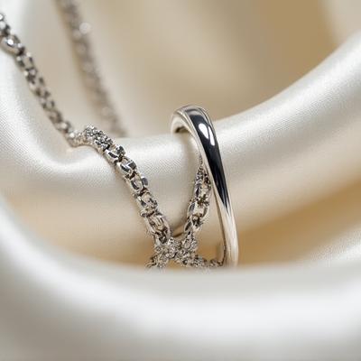 Detailed close up of adjustable necklace chain links